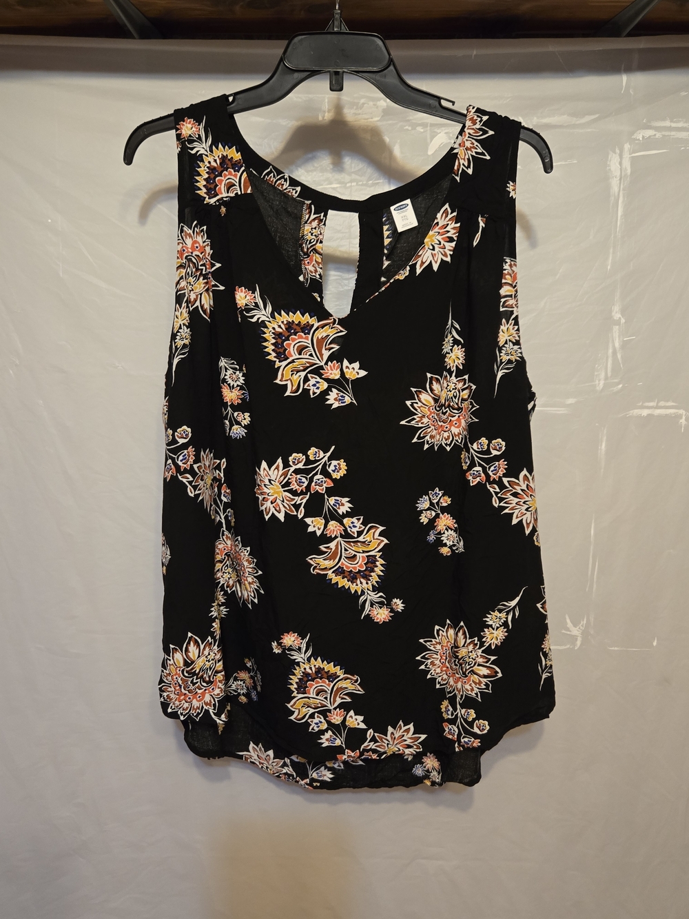Old Navy Black Floral Sleeveless Top